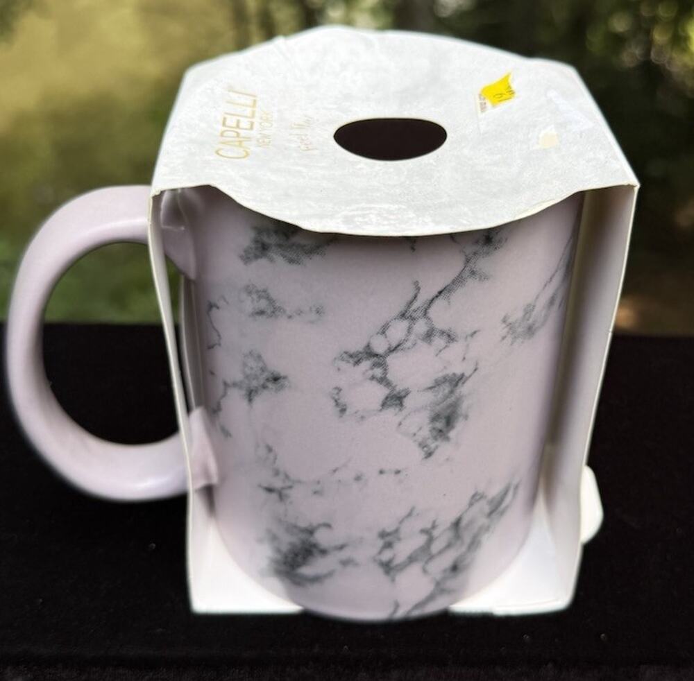 CAPELLI NEW YORK Large Pink Marble Ceramic Coffee Tea Mug New!